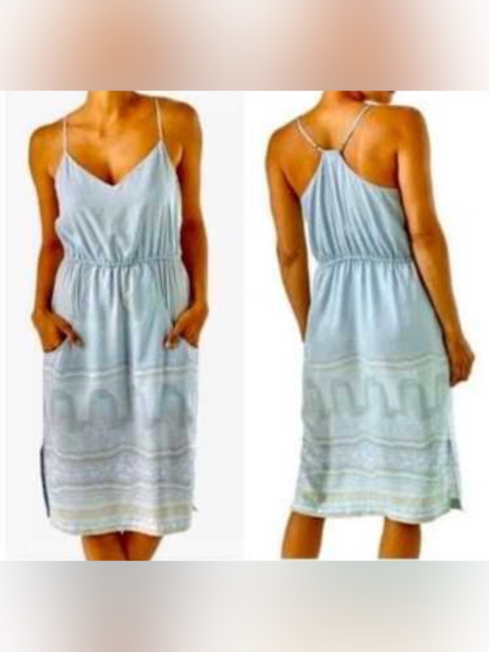 Patagonia Lost Wildflower Light Blue Racerback Midi Dress
